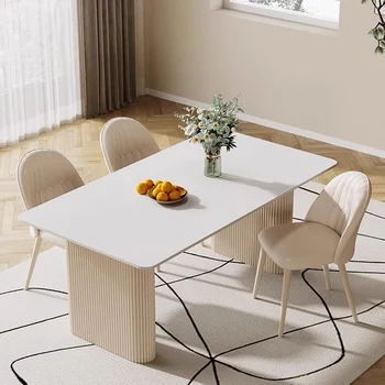 מלא כסאות אוכל השולחן לבן איטלקי יוקרתי מודרני שולחנות אוכל, כיסאות אקלקטי Mesas דה Comedor האוכל Furniture50