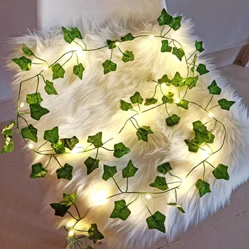 מלאכותי עלה פרח Led אורות מחרוזת קישוטי חג המולד בחוץ הביתה גרלנד מסיבת חתונה בעיצוב 