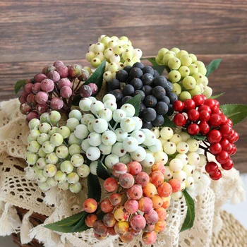 מלאכותי פירות יער פירות פרח חג המולד פירות מזויף ברי קטן קצף פרחים קישוט החתונה בבית שולחן צמח סידורי