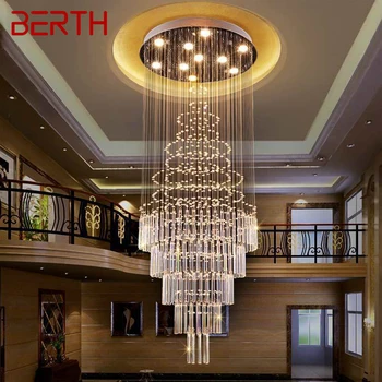 מעגן מודרני תליון קריסטל, מנורת LED יצירתי יוקרה נברשת עבור בית בסלון וילה מדרגות תלויות אור