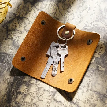 מפתח כיסוי ארנק עור אמיתי מחזיק מפתחות המכונית התיק רוכסן מחזיק מפתחות מארגן תיק פאוץ גברים נשים