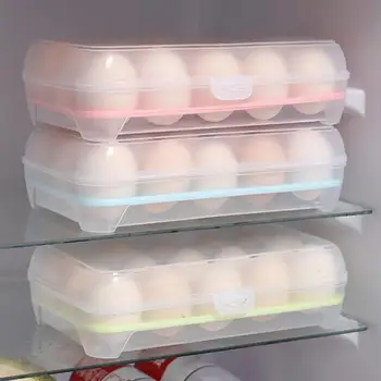 מצוין ביצה קופסת קיבולת גבוהה עמיד שקוף גלוי 15 רשת מקרר ביצה מיכל