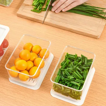 מקרר ארגונית מטבח תיבת אחסון פלסטיק שקוף אטום שומר טריות מקרה הרמטי של מכולות עבור מזון קפוא הביתה