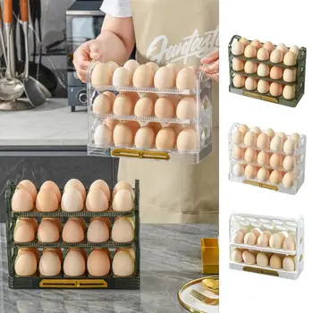 מקרר ביצה ארגונית רב שכבתי מתלה מחזיק טרי שמירה על תיבת ביצה להציל ביצה מחזיק עם תאריך הקלטה חיוג מטבח