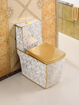 משק המים הזהב השירותים לשאוב מים-חיסכון deodorizing שירותים מרובע צבע קרמיקה בשירותים