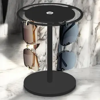 משקפיים דוכן תצוגת 360 מעלות סיבוב אקריליק מחזיק משקפי שמש להתרחק Eyewear Rack תצוגת שולחן עבודה ארגונית