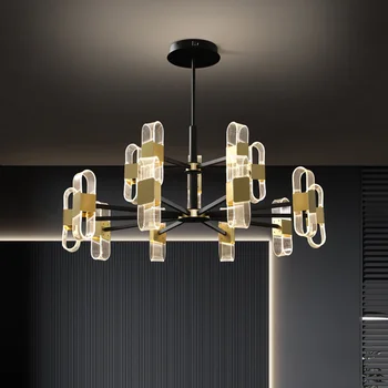 נברשת פשוטה מודרני יצירתי אקריליק המנורה בסלון מסעדה וילה חדר שינה נורדי LED תלוי על התקרה תליון אור