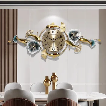 נורדי 3d גדול גודל ללא קול שעון קיר חדר השינה מתכת יוקרה אמנות קיר חדר השינה שעון משלוח חינם רלו דה ונקייה קישוט הבית