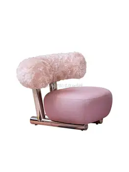 נורדי אור יוקרה המזחלת כיסא איטלקי קטן בדירה סלון כבש קטיפה מעץ מלא בד עצלנים ספת פנאי הכיסא
