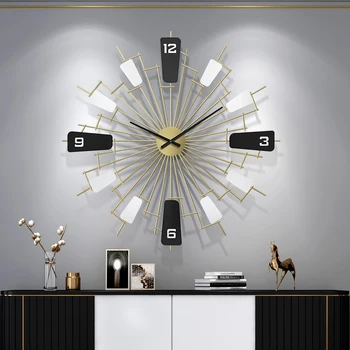 נורדי אור יוקרה שעון קיר הסלון יצירתי מודרני מינימליסטי שעון האישיות בית האופנה מינימליסטי בסגנון ארט דקו