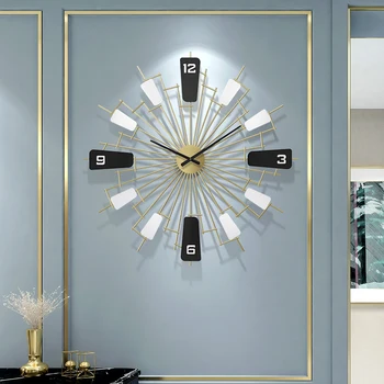 נורדי אור יוקרה שעון קיר הסלון יצירתי מודרני מינימליסטי שעון האישיות בית האופנה מינימליסטי בסגנון ארט דקו