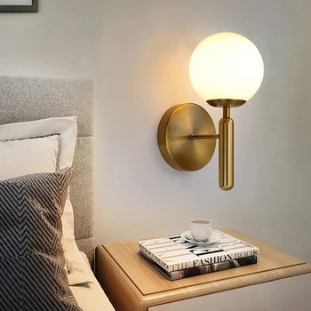 נורדי יצירתי יוקרה מנורת קיר הסלון מתכת אופנה מודרני מינימליסטי המיטה LED אור הקיר בחדר השינה גופי תאורה