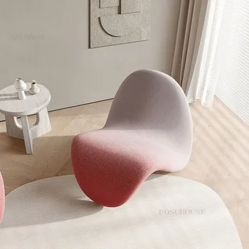 נורדי סרוגים בד בסלון ספות הסלון יצירתי ספה כסא מעצב ריהוט הבית אור יוקרה מרפסת הכיסא