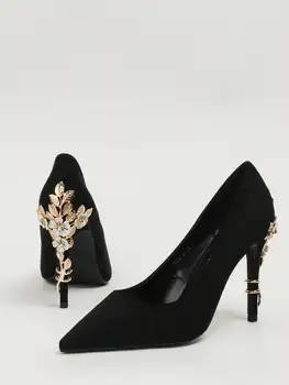 נעלי נשים גבירותיי יוקרה נעלי נשים ריינסטון דקור בית המשפט משאבות, נקודת הבוהן פגיון עקבים משאבות אלגנטי
