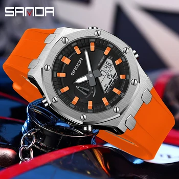 סאנדה G סגנון גברים שעון דיגיטלי חיצוני הצבאי ספורט שעונים עמיד למים אלקטרוניים, שעוני יד זכר שעון Relogio Masculino