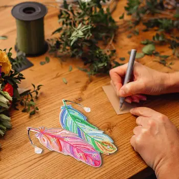 סימניה הערכה להכנת יהלום ציור סימניות עם תליון DIY הספר סמנים ליום האהבה סיום יום הולדת אומנויות