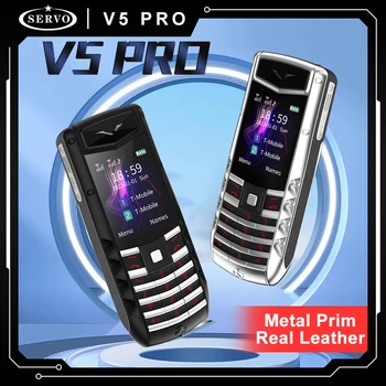 סרוו V5 PRO עיצוב חדשני פלדה טלפון נייד 2 כרטיסי SIM Bluetooth חיוג מהירות חיוג קסם הקול גוף מתכת יוקרה הסלולר