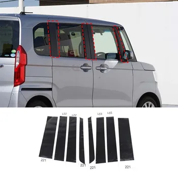עבור הונדה N-תיבת 2017-2021 PVC פוליוויניל כלוריד סיבי פחמן סגנון המכונית מרכז עמוד עמוד ב ' עמוד דקורטיבי מדבקה