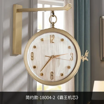 עיצוב מודרני שעון קיר דו צדדי סוללה יצירתי אופנה שקט אסתטי יוקרה קיר שעון Saat הסלון קישוט