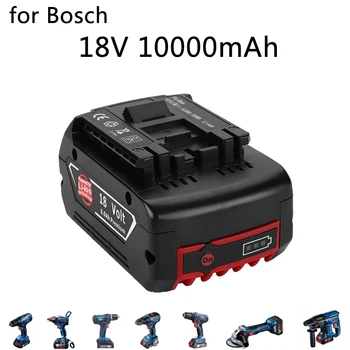 על 18V Bosch 10000mAh נטענת כלי עבודה סוללה עם LED Li-ion החלפת BAT609, BAT609G, BAT618, BAT618G, BAT614