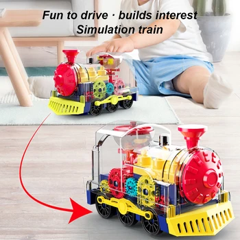 פאזל הציוד הרכבת צעצועים שקוף ציוד מכונית צעצוע עם מוסיקה אור arly חינוך מוסיקה חינוכי זוחל צעצועים לילדים בנות