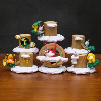פוקימון מזג אוויר יער עץ Vol. 7 מארז של 6 דמויות צעצועים שולחן העבודה קישוט בובות מתנה