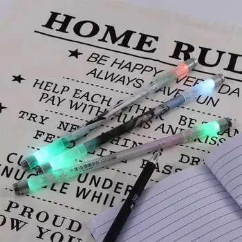 פלאש LED סוללה לחץ הקלה נייר מכתבים אור ספינינג עט המשחקים עט כדורי מסתובב ג ' ל עט משולש להפוך עט