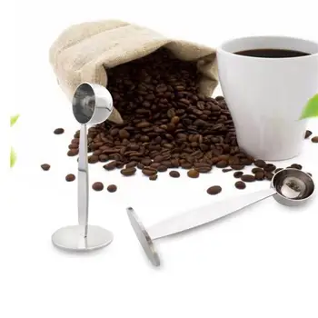 פלדת אל-חלד 2 ב 1 קפה סקופ עומד לחבל הכף כלים נייד אבקת הקפה מדידת כפות קפה ואביזרים