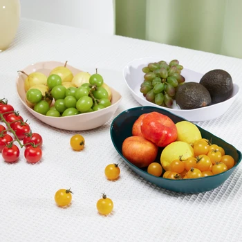 פלסטיק בסלון הבית שלוש שכבות צלחת פירות יצירתי מודרני פירות יבשים סל חטיף צלחת צלחת הממתקים