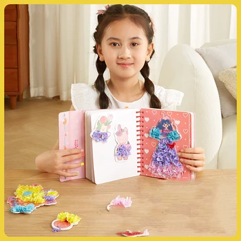 פנטזיה מצוירת ביד להתלבש עשה צחוק הנסיכה החלפת המדבקה ספר ילדים ציור בעבודת יד צעצועים ילדה מתנות