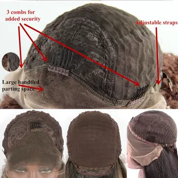 פצצה חום קינקי מתולתל סינטטי 13X4 הקדמי של תחרה פאות Glueless קטף השיער באיכות גבוהה עמיד בפני חום סיבים לנשים