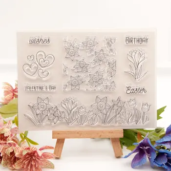 פרחים עלים שקופה ברור סיליקון חותמת על החותם DIY עיצוב אלבום תמונות אלבום תמונות מעוצב נקי חותמת הסדינים.