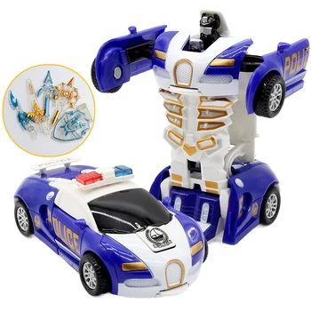צעצועים לילדים אחד-המפתח דפורמציה רכב אוטומטי להפוך את הרובוט Diecasts צעצוע מצחיק Mini 2 ב 1 דגם פלסטיק המכונית מתנות מדהימות בנים