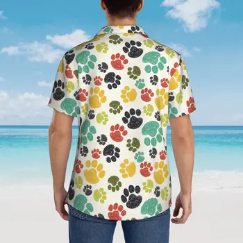 קטן כפות Mens מקרית הוואי חולצות שרוול קצר לחצן חוף חולצות טרופי פרחוני חולצות