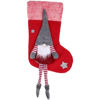 קישוטי חג המולד פסטיבל חג המולד גרב גרביים עץ מתנה תליון תיק פלנל שקיות מתייחס אלדר