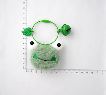 קריקטורה חמוד עם עיניים גדולות ירוק קטן צפרדע צעצועים קטיפה מחזיק מפתחות עם תליון יצירתי ההגירה Kawaii קטן צפרדע תרמיל תליון בנות מתנות