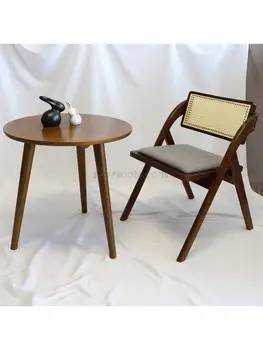 קש כיסא מתקפל פנאי משענת המחשב אוכל עץ מלא על הכיסא במרפסת שולחן אור יוקרה נורדי Homestay הכיסא הנייד