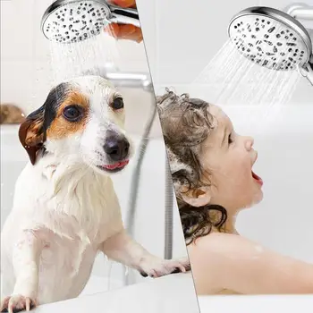 ראש מקלחת מסנן מים כף יד מסוננים ראש מקלחת עם צינור והסוגר להסרה 9-תרסיס פונקציות מרכך מים ראשי
