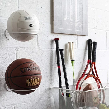 רב-תכליתי כדורסל אחסון מתלה קיר רכוב הכדור כדורגל בעל הכובע מדפים Organzier כדורעף כדורגל מדף תצוגה