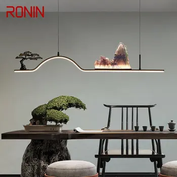 רונין סיני תליון מנורת תקרה מודרני עיצוב יצירתי גבעת נוף LED אורות נברשות בבית התה בחדר האוכל
