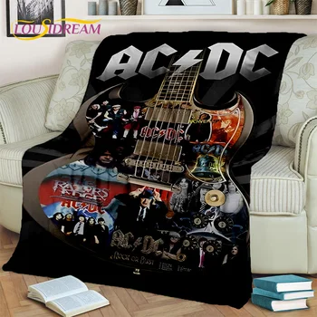 רטרו AC-DC להקת רוק שמיכה,קטיפה רכה לזרוק שמיכה הביתה השינה חי מיטת ספה פיקניק המשרד טיולים פנאי תנומה כיסוי