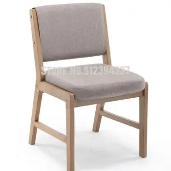 רטרו מעץ מלא נורדי האוכל כיסא פשוט המודרנית המסעדה לא משענת יד פנאי כיסא המחשב הביתי הכיסא