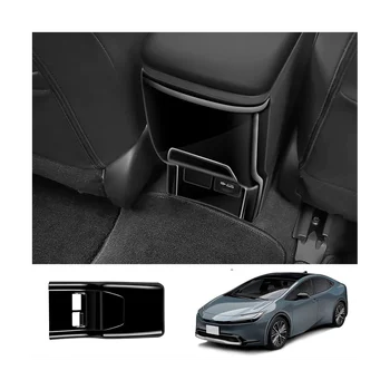 רכב מבריק שחור בסגנון המזגן האחורי לשקע אוויר פתח אוורור, פנל כיסוי לבעוט צלחת טויוטה פריוס 60 סדרה 2022-2023