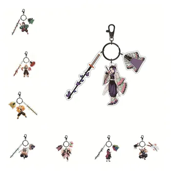 שד קוטלת Kimetsu לא Yaiba של אגאצאמה Zenitsu Kochou Shinobu Cosplay אקריליק מחזיק מפתחות אביזרים תליון מפתח טבעת אוהדים מתנות