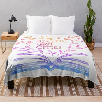 שומר ערים אבודות בצבעי מים תולעת ספרים עיצוב לזרוק שמיכה שמיכות על המיטה משובצת שעיר שמיכה