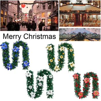 שושנים, פרחים מלאכותיים המפלגה קישוט עץ חג המולד צבעוני קש לחג המולד תלוי קישוט שולחן קישוטי חג המולד.