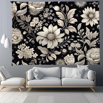 שטיח הפרחים סדרה חדר רקע בד ההגירה שחור ולבן עצים הקיר בסלון תלויה ללמוד שטיחים התאמה אישית