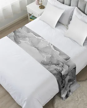 שיש צבע שחור אפור כיסויי מיטה למיטה רץ למיטה צעיף דגל עבור בית מלון עיצוב מצעים יחיד המלכה המלך כיסוי מיטה