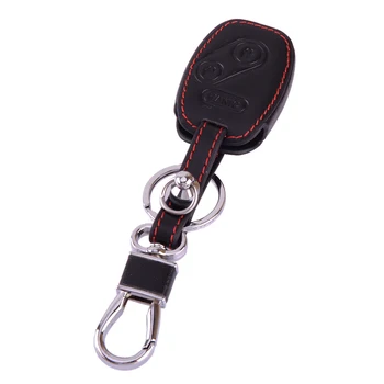 שלט מפתח חכם לכסות מקרה Fob מחזיק תיק עם שרשרת טבעת מחזיק מפתחות מתאים הונדה CR-V מתאים Crosstour טייס אזרחי עור שחור