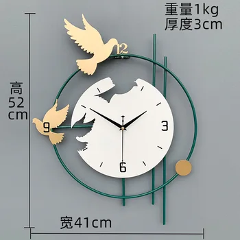 שעון,נורדי אור יוקרה בסגנון ברזל שעון קיר עם תמונה אישית מסגרות לקישוט הקיר